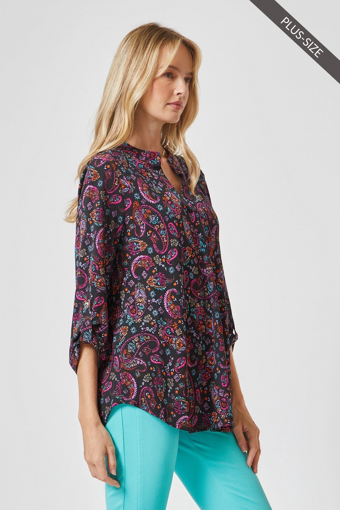 Medallion  3/4 Sleeve Lizzy Wrinkle Free Blouse — alternate view 3