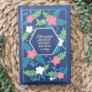 Five Year Journal Written One Line A Day - Navy Floral — alternate view 3
