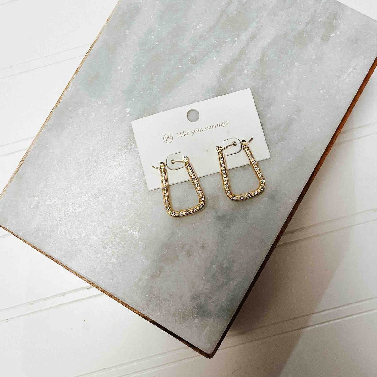 Diamond Square Hoop Earrings — alternate view 4