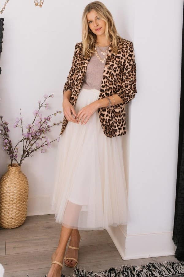 Solid Layered Tulle Midi Skirt — alternate view 3