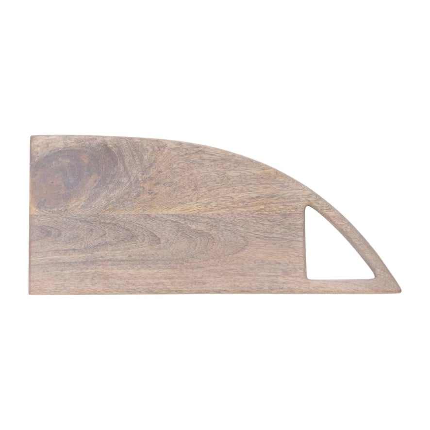 Mango Wood Cutting Board with Handle, Beech Finish — alternate view 2