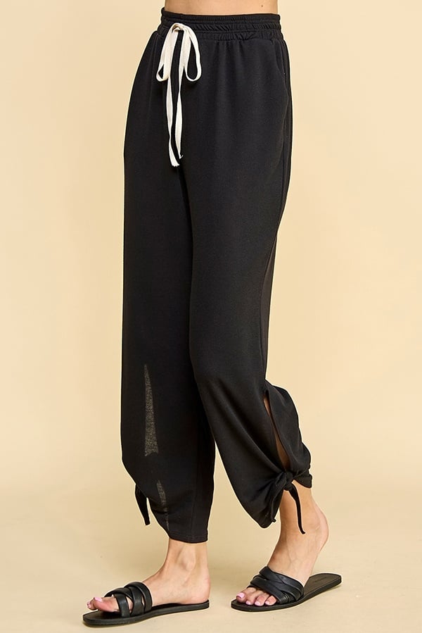 Women Side Split and Tie Jogger W Waist String — alternate view 3