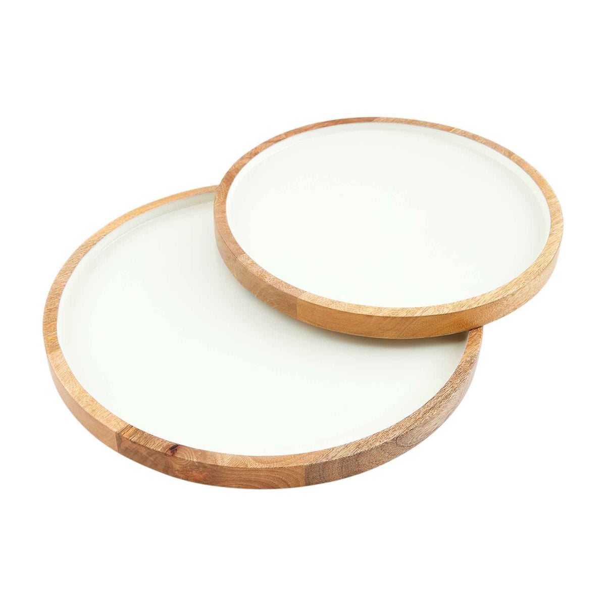 Wood and Enamel Tray Set — alternate view 2