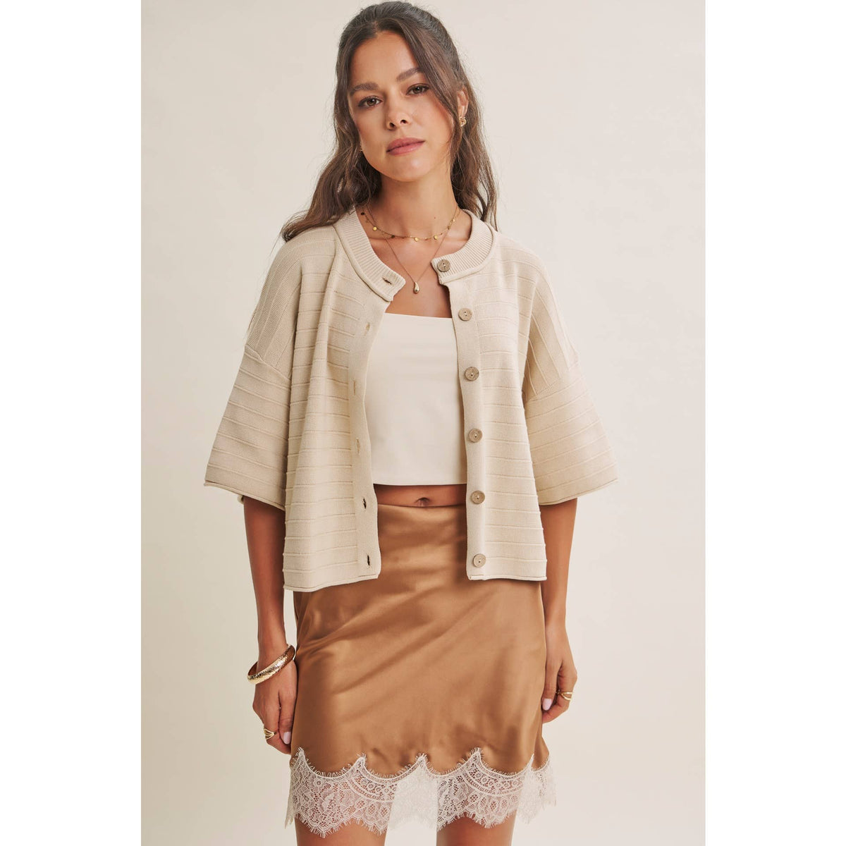Sunlit Terrace Textured Stripe Cardigan — alternate view 5