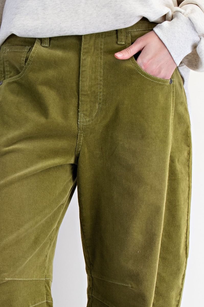 Stretch Corduroy Barrel Pants — alternate view 4
