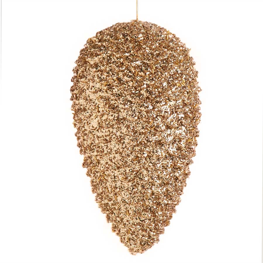 12 Inch Gold Glitter Pinecone