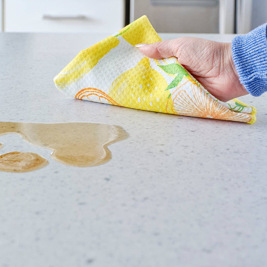 Lemon Plaid Microfiber Towel Set — alternate view 6
