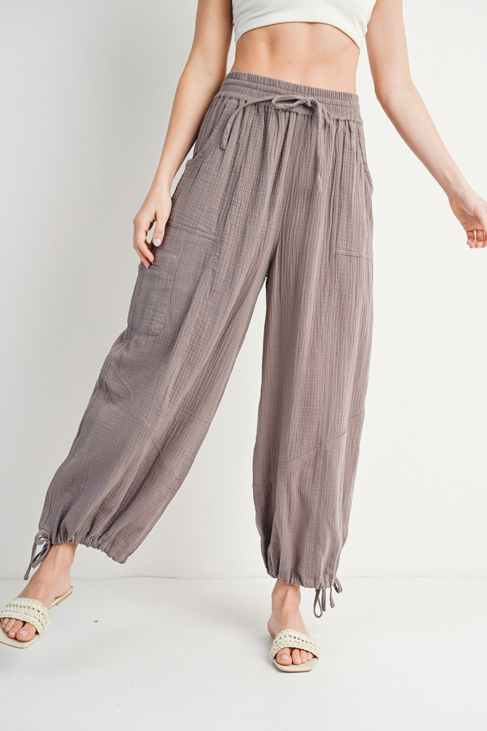 Jogger Harem Drawstring Pants — alternate view 3