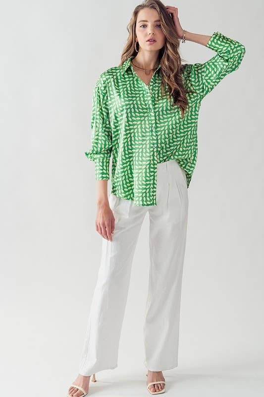 Elsie All Over Printed Button Down Top — alternate view 3