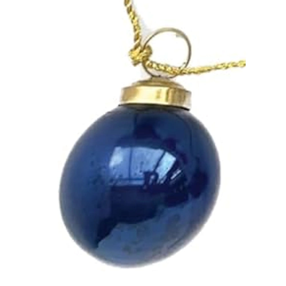 Embossed Mercury Glass Ornaments - Blue — alternate view 6