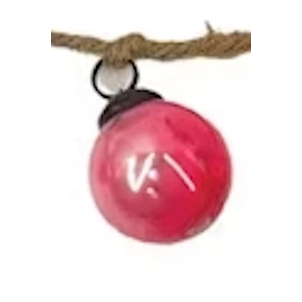 Pink Embossed Recycled Mercury Glass Ornament — alternate view 5