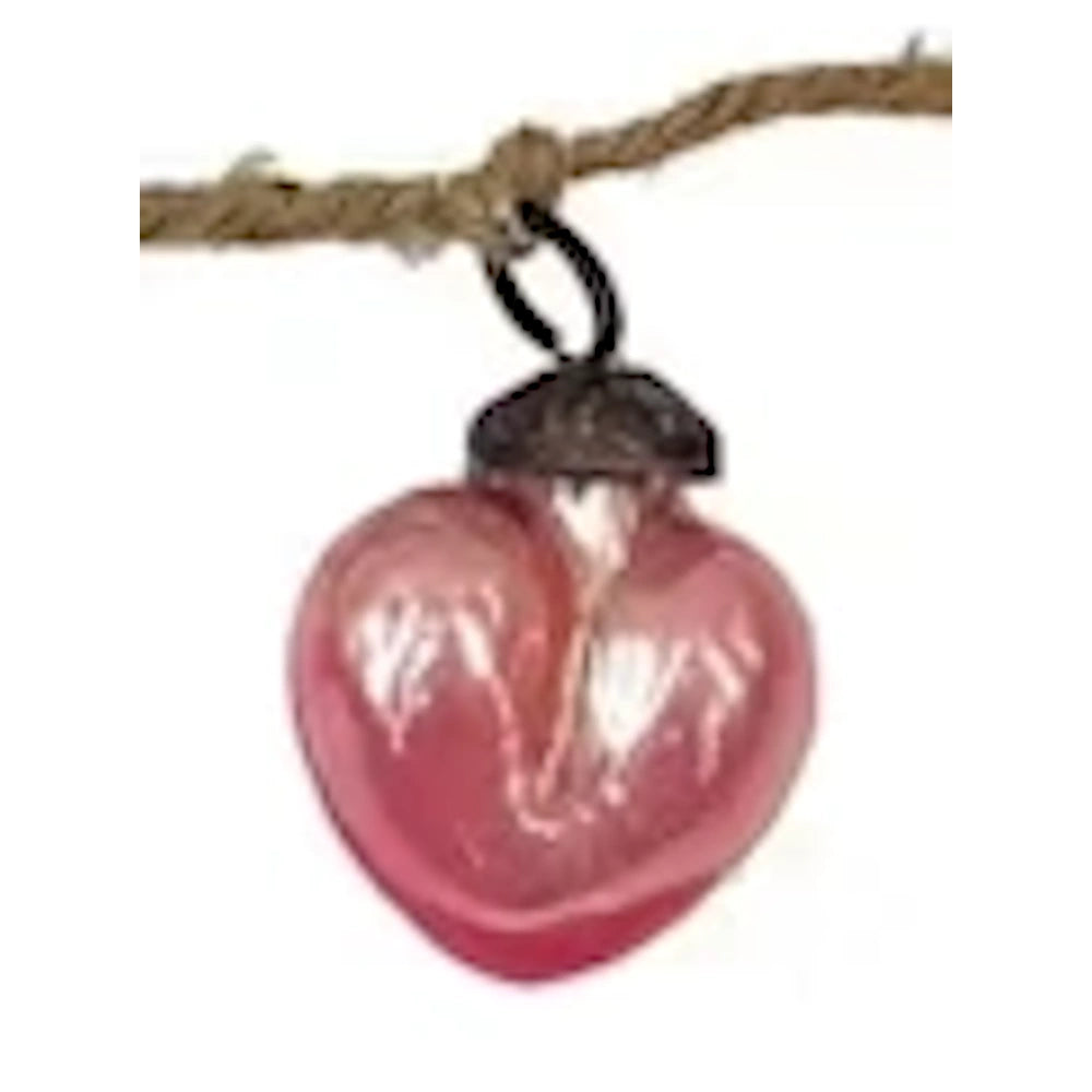 Pink Embossed Recycled Mercury Glass Ornament — alternate view 4