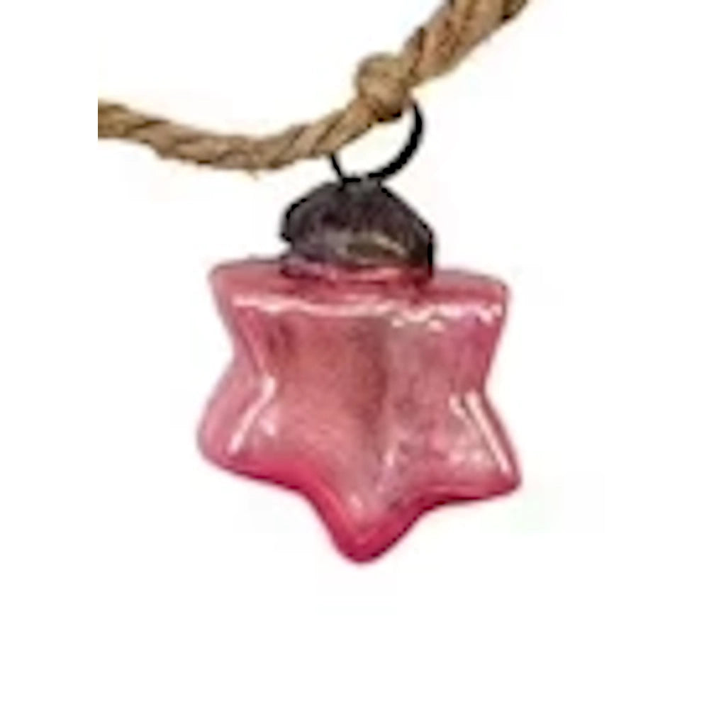 Pink Embossed Recycled Mercury Glass Ornament — alternate view 3