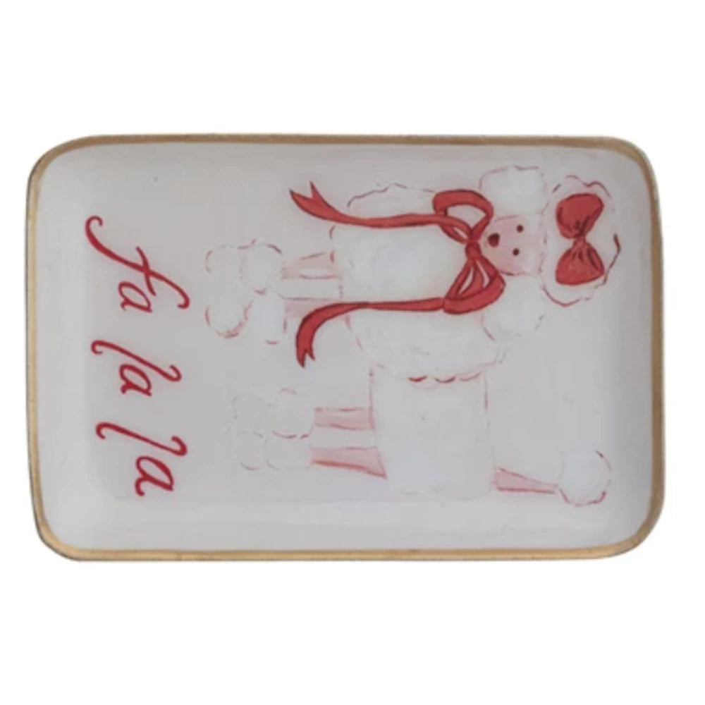Enameled Metal Tray with Holiday Saying — alternate view 4