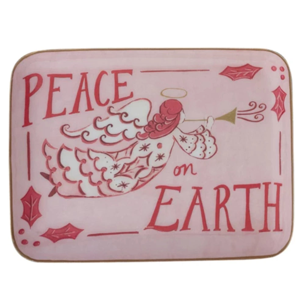 Enameled Metal Tray with Holiday Saying — alternate view 7