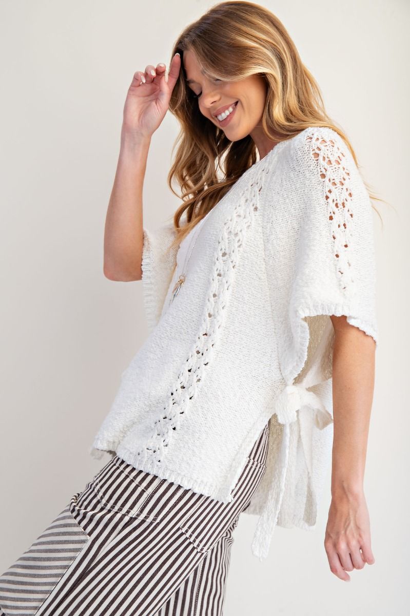 Knitted Sweater Poncho — alternate view 2