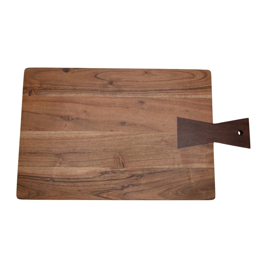 Two-Tone Acacia Wood Cheese/Cutting Board with Tail Joint Handle — alternate view 2