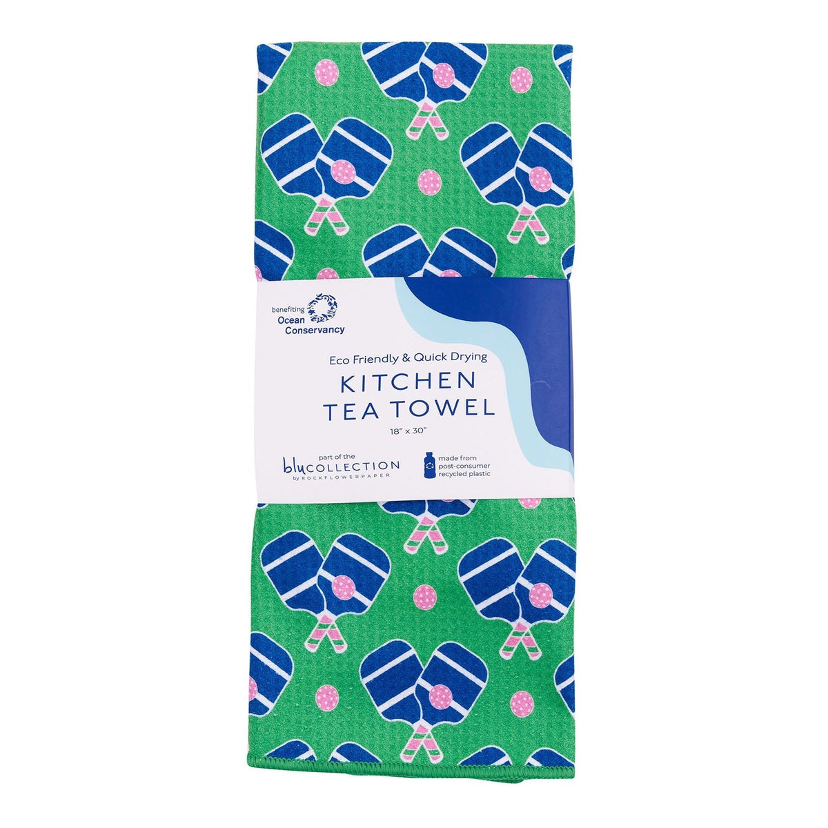 Pickleball Fun Blu Kitchen Tea Towel — alternate view 2
