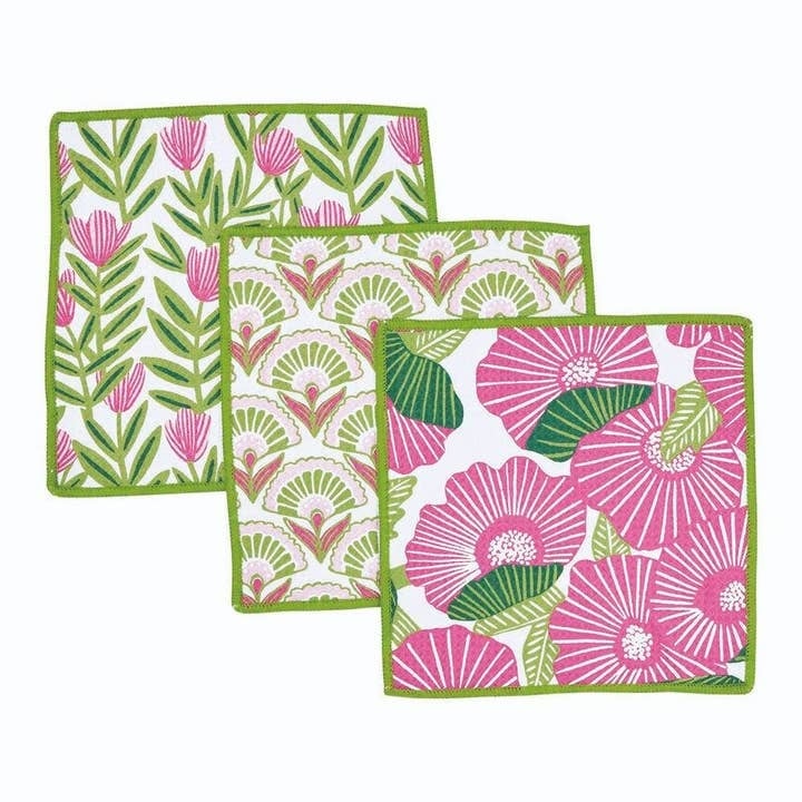 Pink Papaver Dish Cloths, Set of 3 — alternate view 2