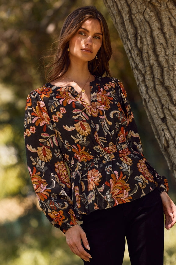 Floral Printed Peplum Style Blouse — alternate view 3