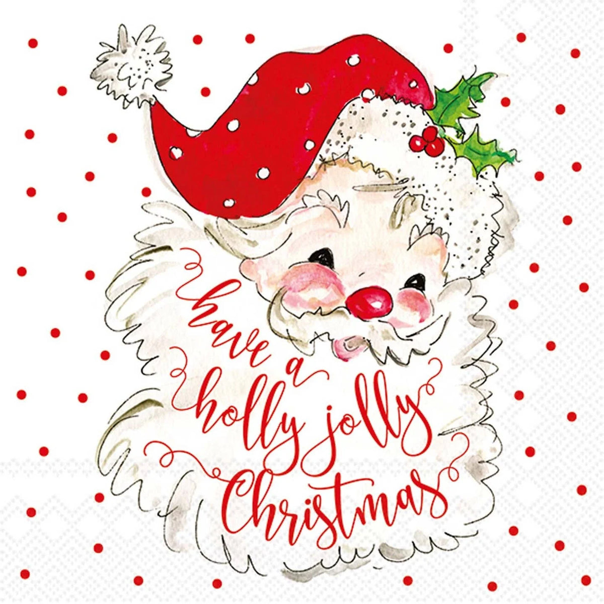 Holly Jolly Christmas Paper Lunch Napkins