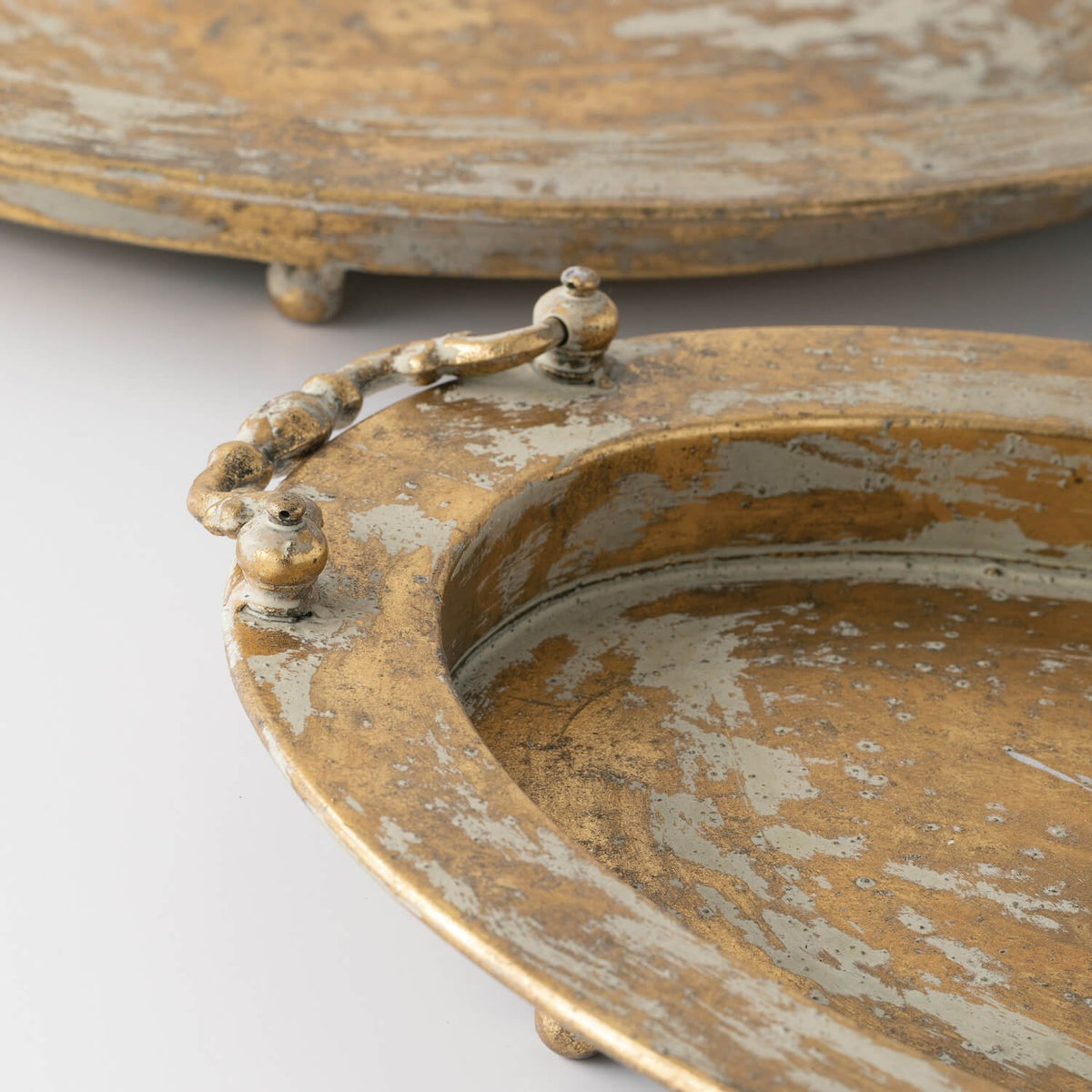 Rustic Gold Metal Tray, Small — alternate view 2
