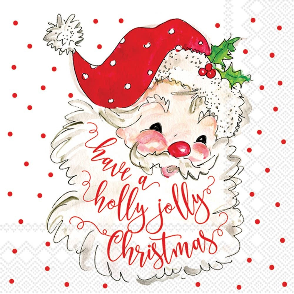 Holly Jolly Christmas Paper Cocktail Napkins