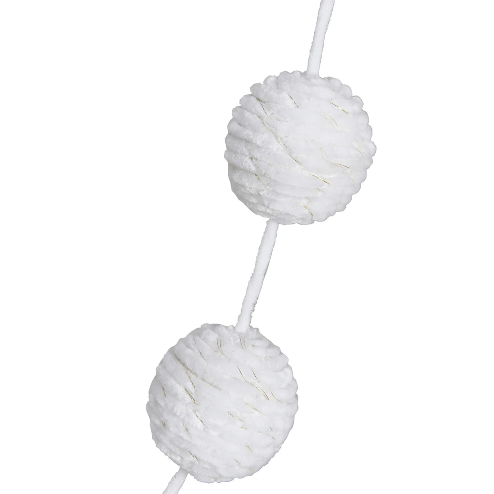 Fabric Rope Ball Garland with Gold Metallic Thread — alternate view 3