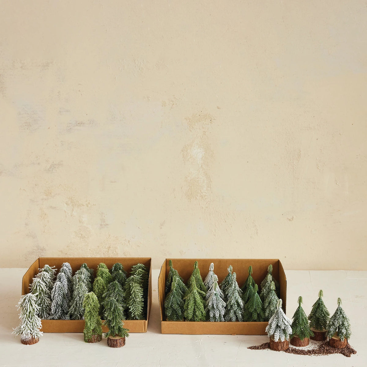 Faux Evergreen Tree with Wood Base