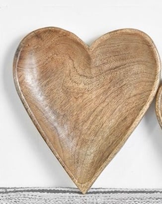 Large Wood Carved Heart — alternate view 2