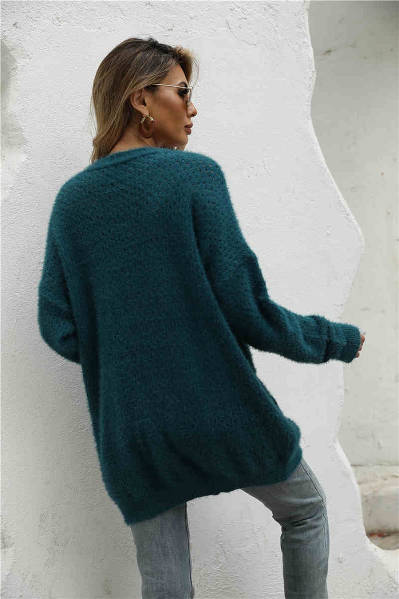 Fuzzy Eyelash Cardigan Sweater — alternate view 2