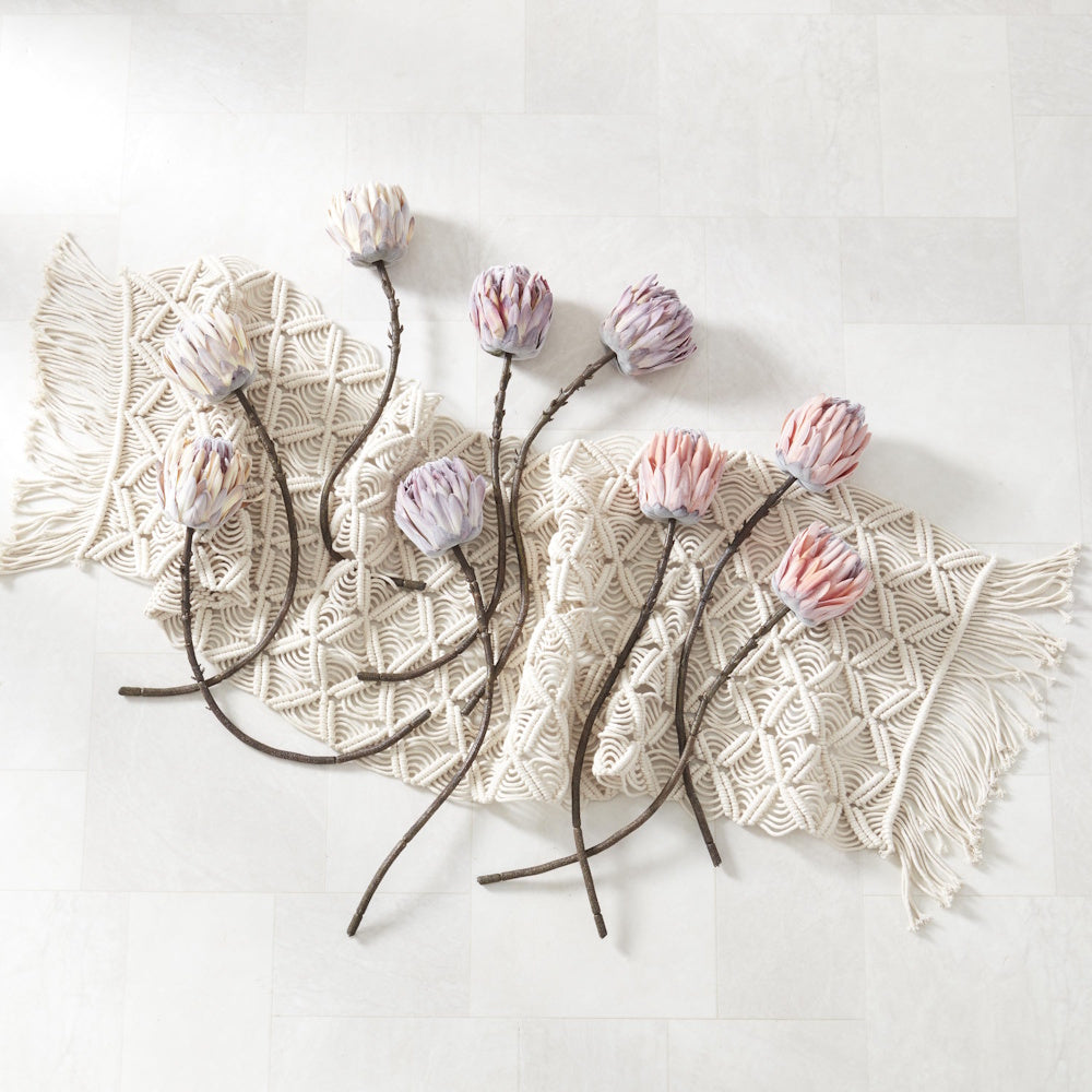 Flocked Purple King Protea Stem — alternate view 2