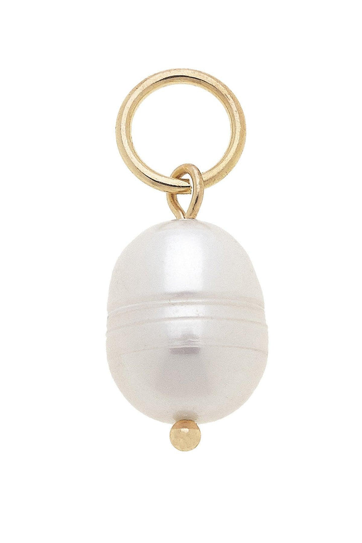 Shiny Gold Charm Freshwater Pearl
