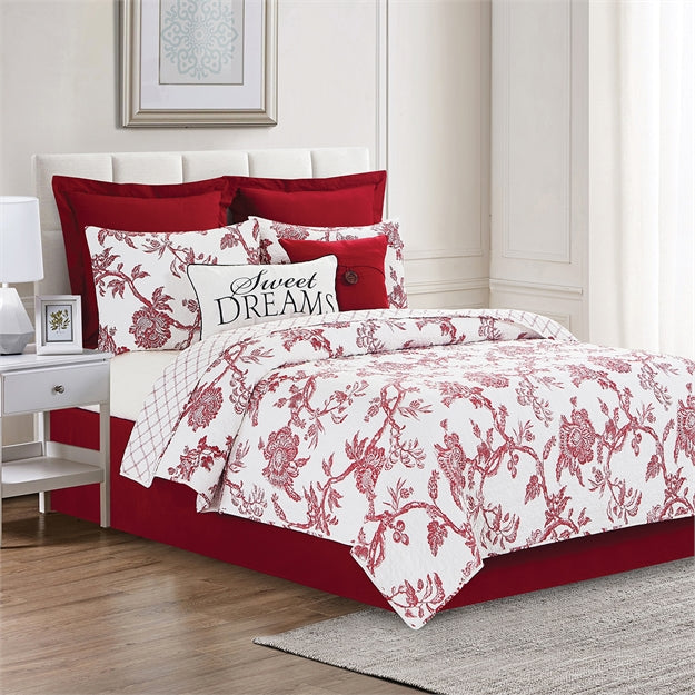 Arcadia Quilt Set Full/Queen Red — alternate view 2