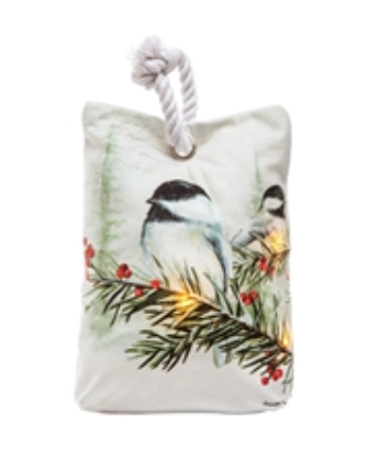 Holiday Chickadee LED Door Stop