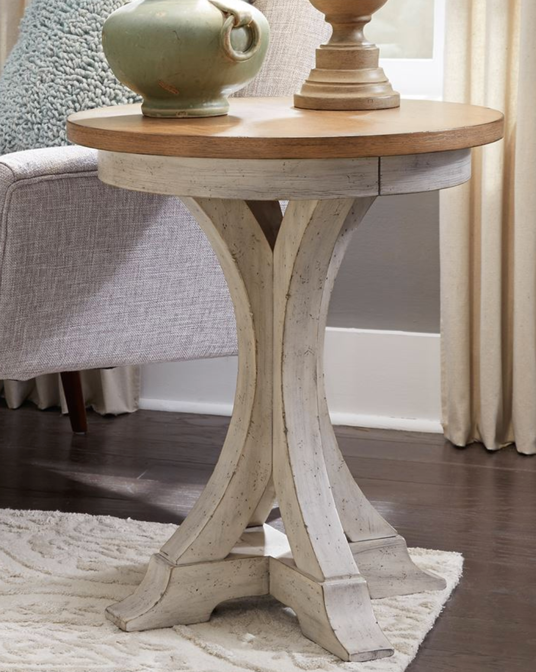 Farmhouse Reimagined Round Chair Side Table