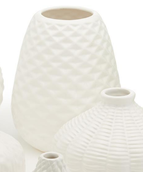 Artisan Carvings White Vase -E