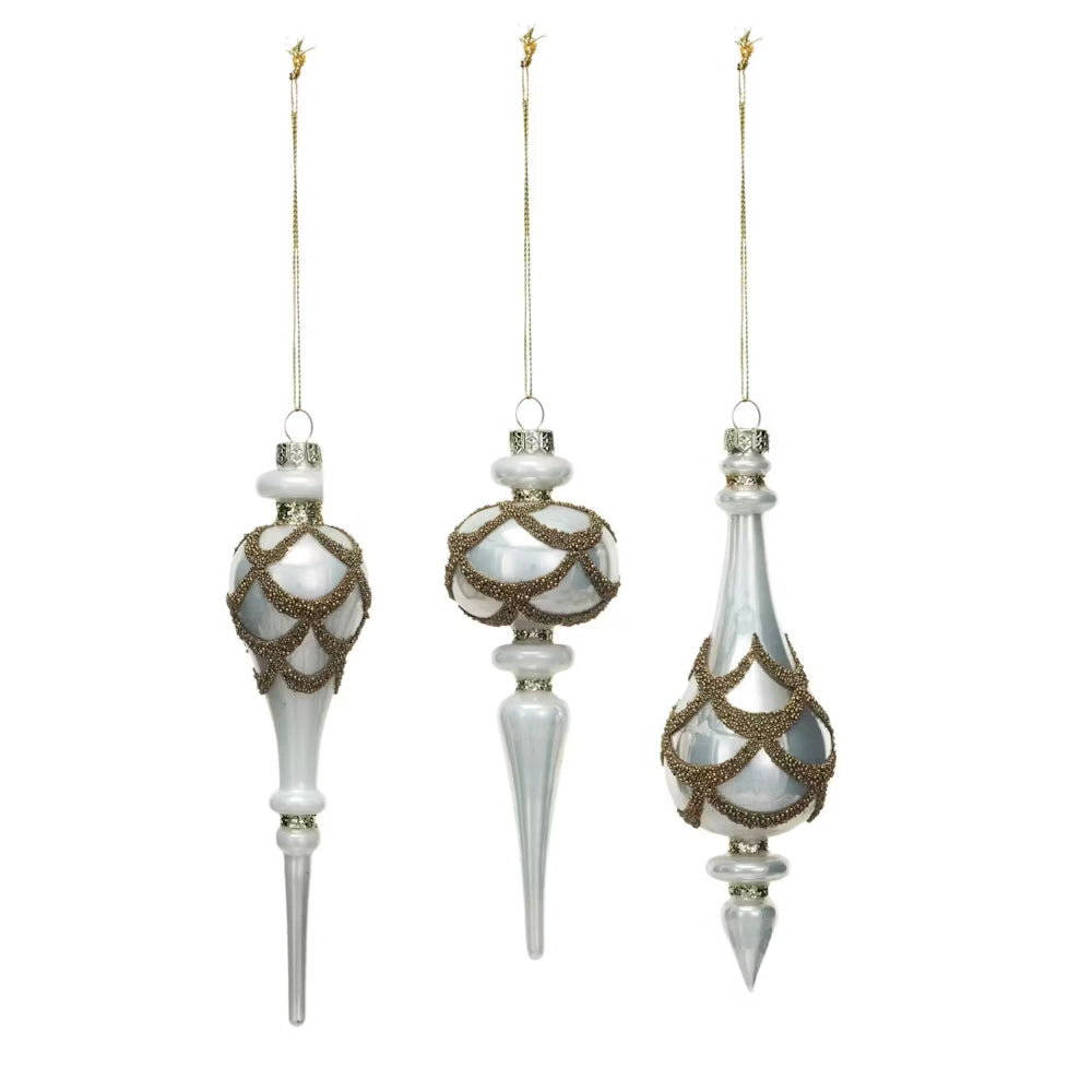 Glass Finial Ornament with Beads — alternate view 2