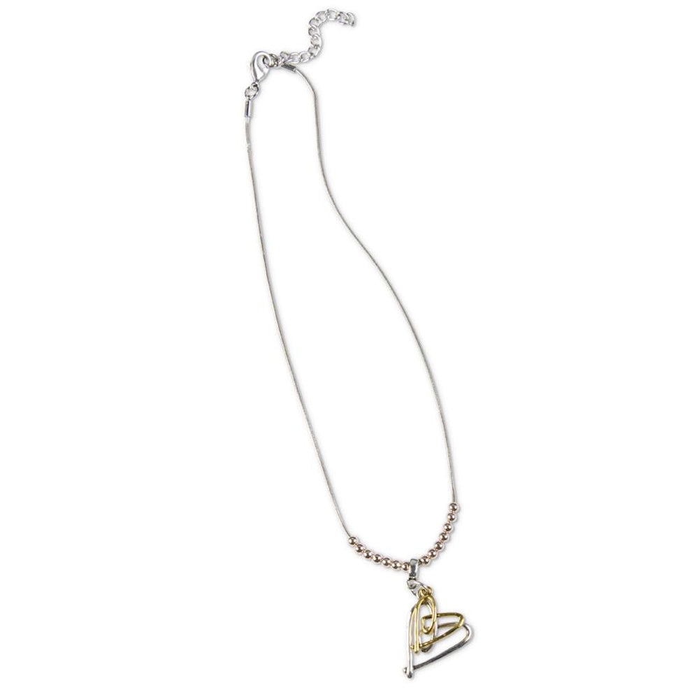 Gold and Silver Heart Necklace