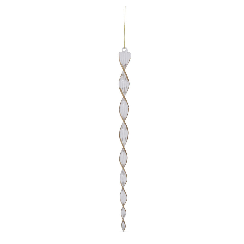 Gold & Clear Glass Flat Spiral Icicle Ornament