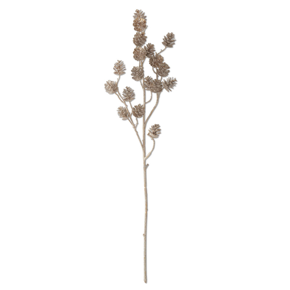 Gold Glittered Pinecone Spray