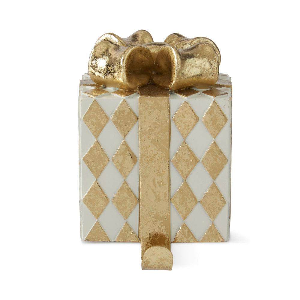 Gold & White Gift Resin Stocking Holder — alternate view 2