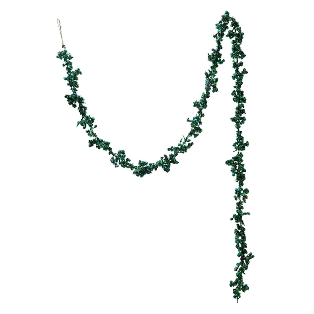 Green Iridescent Finish Foam & Glitter Ball Garland — alternate view 4