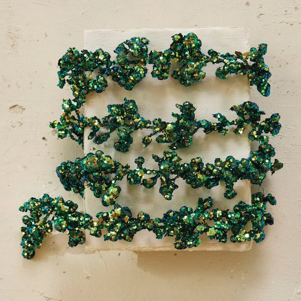 Green Iridescent Finish Foam & Glitter Ball Garland — alternate view 5