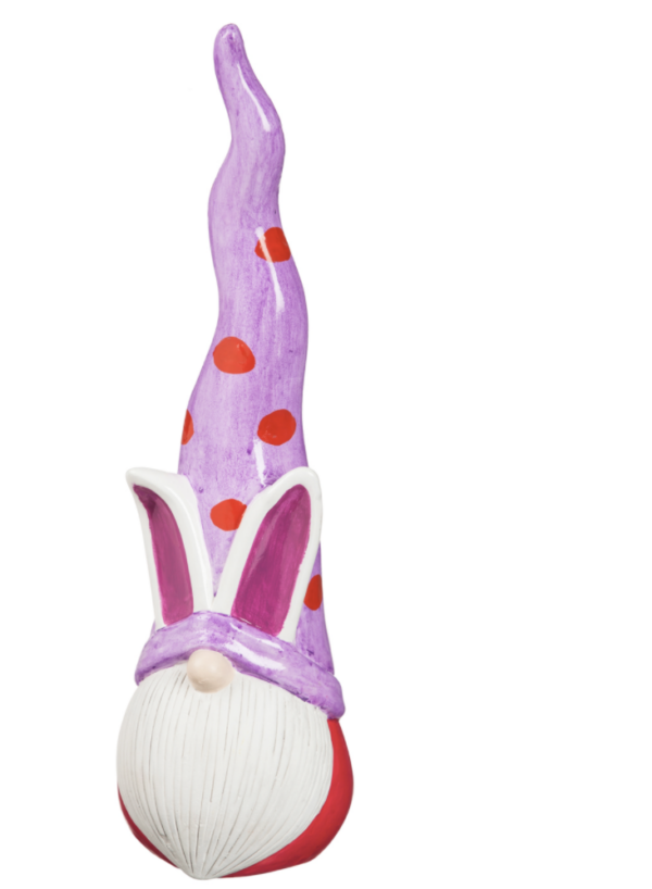 Ceramic Bunny Gnome- Purple