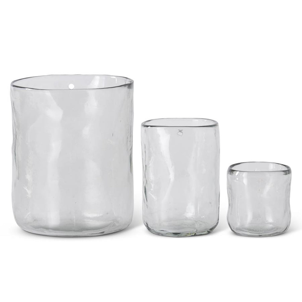 Large Hand-blown Round Clear Glass Hanging Vase — alternate view 2
