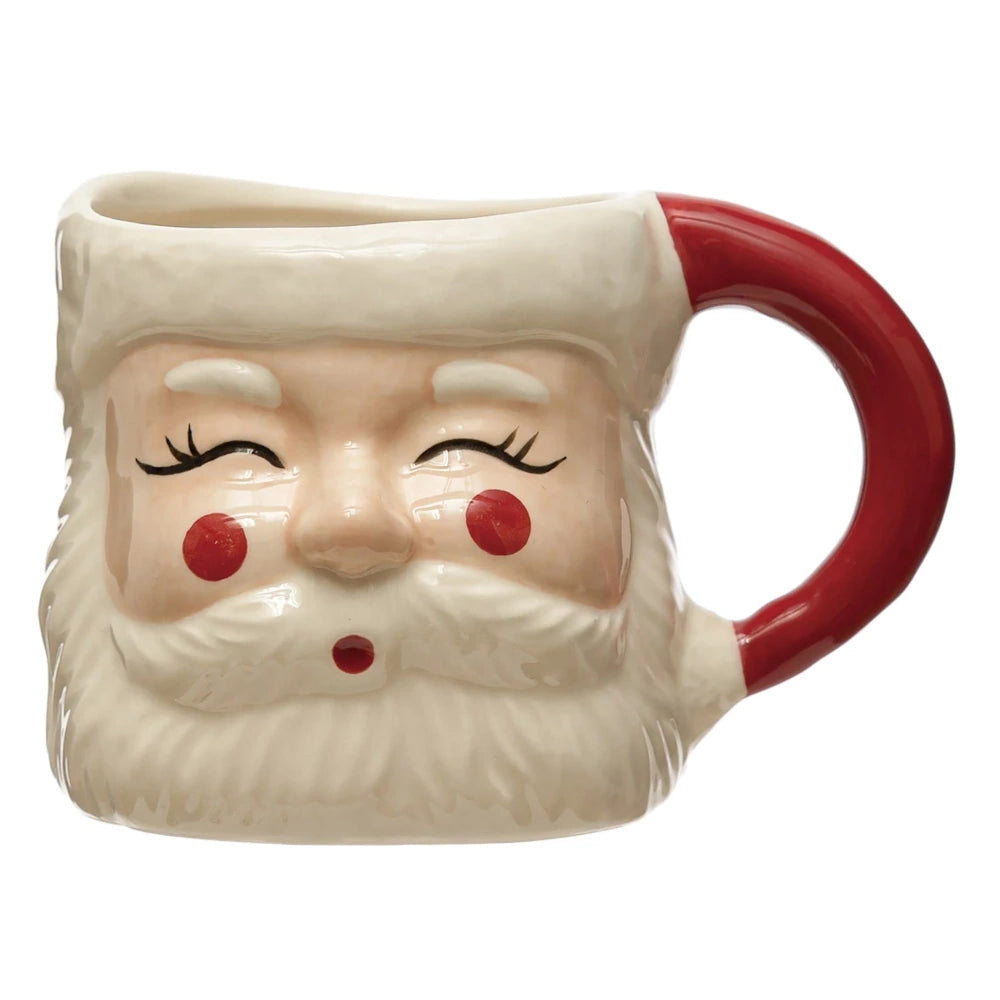 Hand-Painted Stoneware Santa Mug — alternate view 2