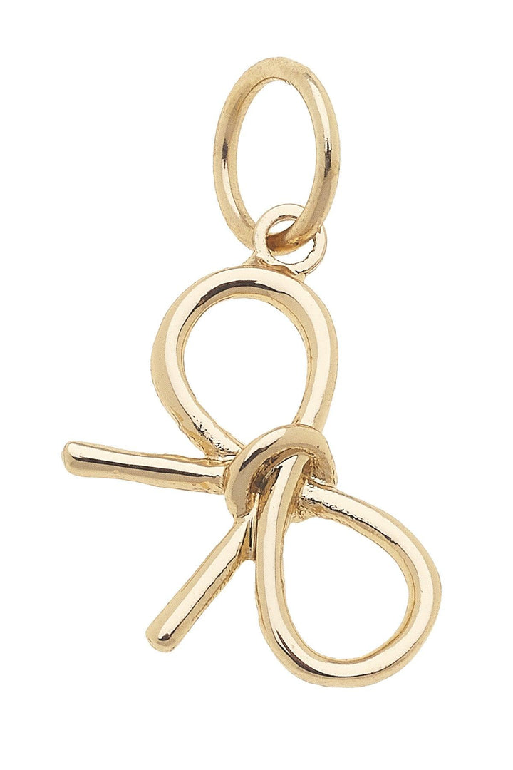 Shiny Gold Charm Hand Tied Bow