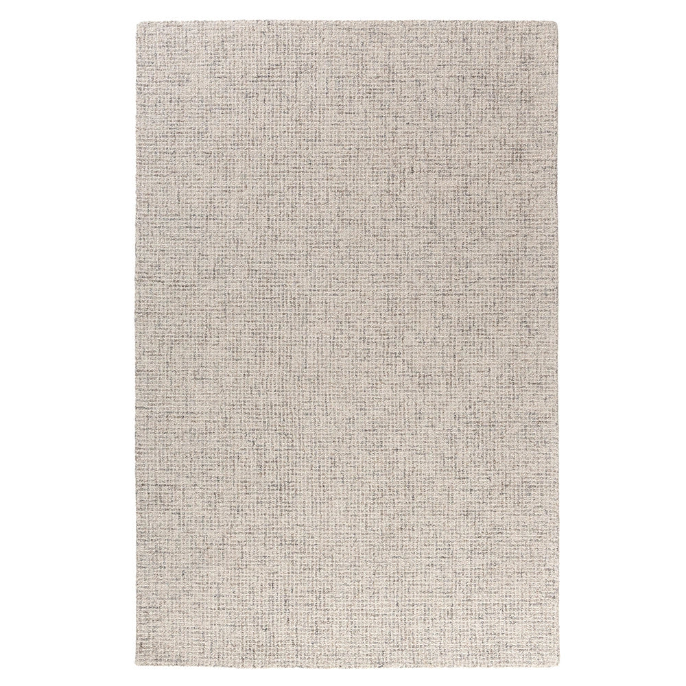 Modern neutral textured area rug with a minimalist woven gray and beige pattern for home decor.