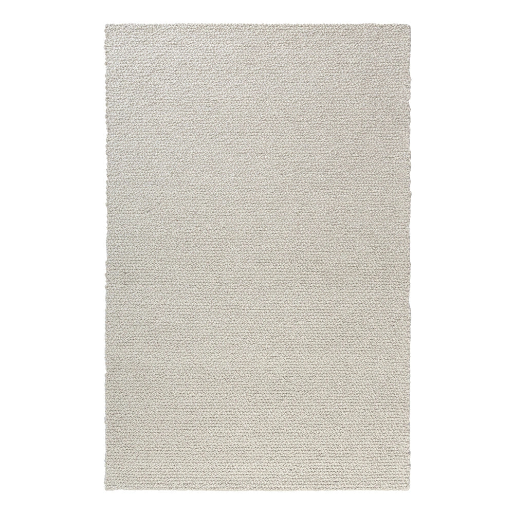 Hand-woven ivory rectangle dome area rug with a textured, looped wool pile.